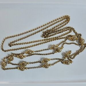 Vintage Hattie Carnegie chain link statement strand double necklace